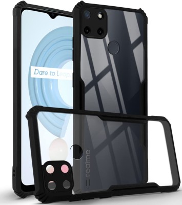 KING COVERS Back Cover for REALME-C21Y (Crystal Glass Back | Camera Protection | Shockproof Bumpers )(Black, Grip Case, Pack of: 1)