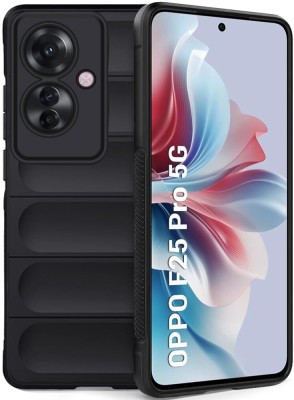 RUPELIK Back Cover for Flaxible Soft Silicone Mobile Protection Wave case Cover For Oppo F25 Pro 5G(Black)(Black, Shock Proof, Silicon, Pack of: 1)