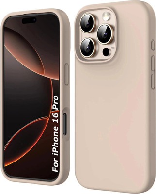 VONZEE Back Cover for Apple iPhone 16 Pro 3 Layer Liquid Silicone Microfiber Cloth lining Case(Brown, Shock Proof, Silicon, Pack of: 1)