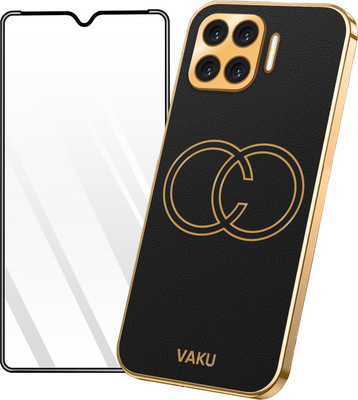 Deepam Back Cover for Oppo F17, Skylar Soft TPU Case with 9H ESD Anti-Static Tempered Glass Combo(Black, Dual Protection, Pack of: 1)