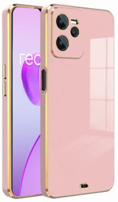 A3sprime Back Cover for realme narzo 50A Prime, |Soft TPU Golden Side Colored Case|(Pink, Camera Bump Protector, Silicon, Pack of: 1)