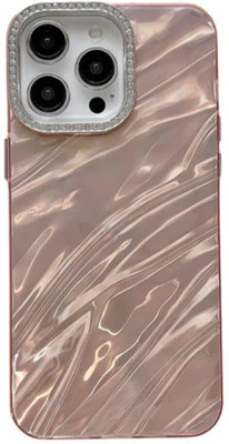 EXOTIC FLOURISH Back Cover for Apple Iphone 14 Pro Max, Stylish Case Camera Lens Protection Diamonds Bling Silver(Pink, Dual Protection, Pack of: 1)