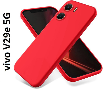 Rugraj Back Cover for vivo V29e 5G(Red, Grip Case, Silicon, Pack of: 1)