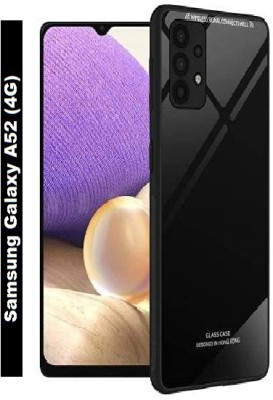 xykos Back Cover for Samsung Galaxy A52 4G Mirror Glass Back Cover Shockproof Bumper Case(Black, Matte Finish)