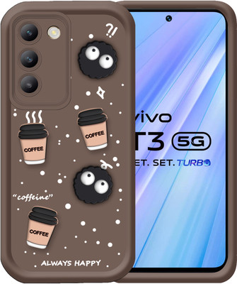 AMEYAA Back Cover for Vivo Y200e, Vivo T3 5G Cute Fun Cartoon 3D Ball Coffee Silicone Case Camera Protection(Brown, Shock Proof, Silicon, Pack of: 1)