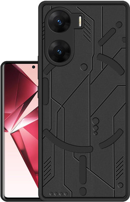 WellWell Back Cover for vivo V29e 5G(Black, Grip Case, Silicon, Pack of: 1)