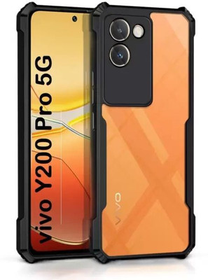 filbay Back Cover for Vivo Y300 Plus 5G, Vivo Y200 Pro 5G(Black, Camera Bump Protector, Silicon, Pack of: 1)