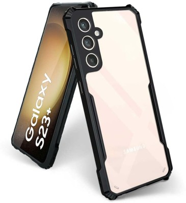 VAPRIF Back Cover for Samsung Galaxy S23 Plus 5G, Transparent Hybrid Hard PC Back TPU Bumper(Black, Transparent, Shock Proof, Pack of: 1)