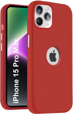 MobiLooks Back Cover for Apple iPhone 15 Pro Max, Original Leather Anti shock Drop Protection(Red, Camera Bump Protector, Pack of: 1)