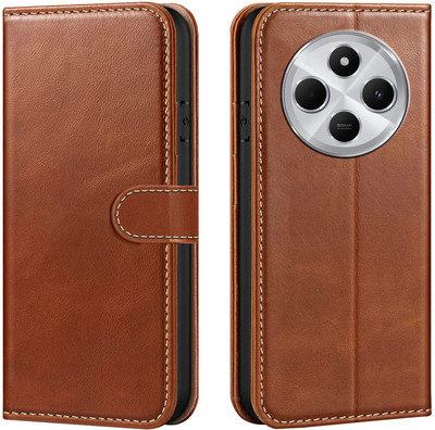 Forego Back Cover for Redmi 14C 5G(Brown, Cases with Holder, Pack of: 1)