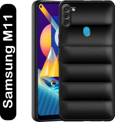 Wowcase Back Cover for Samsung Galaxy M11(Black, 3D Case, Silicon, Pack of: 1)