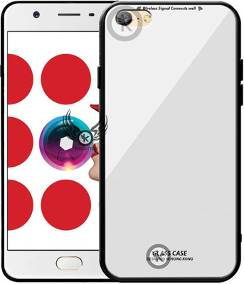 Kreatick Back Cover for Oppo A57, Luxurious 9H Toughened Glass Back Case Shockproof TPU Bumper(White, Dual Protection, Pack of: 1)