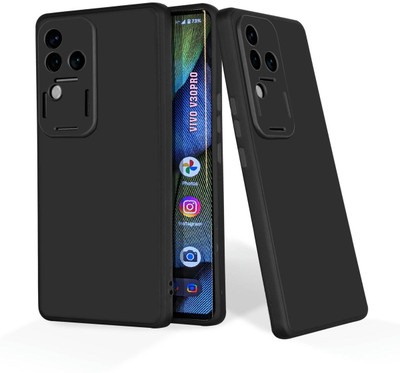 7printzone Back Cover for vivo V30 Pro 5G(Black, Flexible, Silicon)