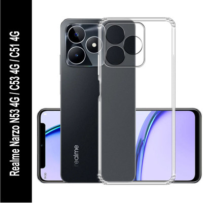 Casotec Back Cover for Realme Narzo N53 4G, Realme C53 4G, Realme C51 4G(Transparent, Silicon, Pack of: 1)