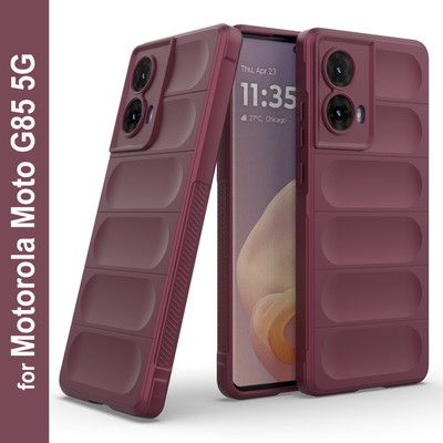 Zapcase Back Cover for Motorola G85 5G(Maroon, 3D Case, Silicon, Pack of: 1)