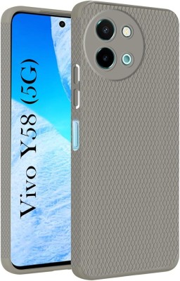 PStuff Back Cover for Vivo Y58 5G | Vivo Y38 5G Luxury Liquid Silicone | Side Grip(Grey, Camera Bump Protector, Pack of: 1)