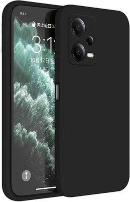DropFit Back Cover for Redmi Note 12 Pro 5G(Black, Matte Finish, Silicon, Pack of: 1)