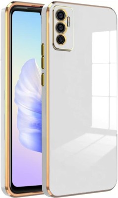 Apurb store Back Cover for Vivo V23E 5G Luxury Square Plating Phone Case Solid Color Soft Silicone(White, Shock Proof, Silicon, Pack of: 1)