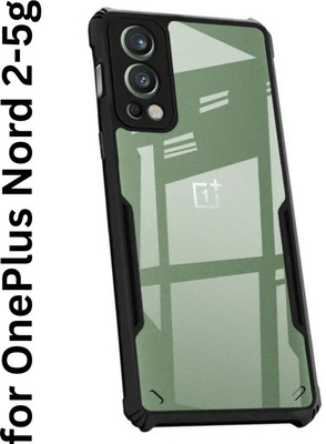 Seragift Back Cover for One Plus Nord 2 5g, Durable Design, Raised Camera Cutout & Enhanced Grip, Black Side Lining(Transparent, Grip Case, Silicon, Pack of: 1)