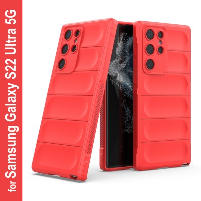 GLOBAL NOMAD Back Cover for Samsung Galaxy S22 Ultra 5G(Red, Grip Case, Silicon, Pack of: 1)