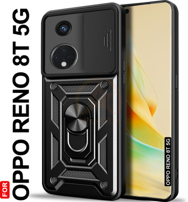 AelVouX Back Cover for Oppo Reno 8T 5G(Black, Ring Case, Pack of: 1)
