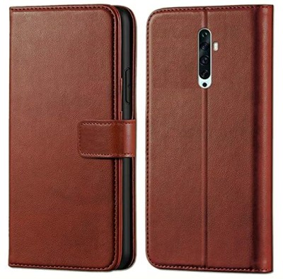 ComboArt Flip Cover for Oppo Reno2 F(Brown, Dual Protection, Pack of: 1)