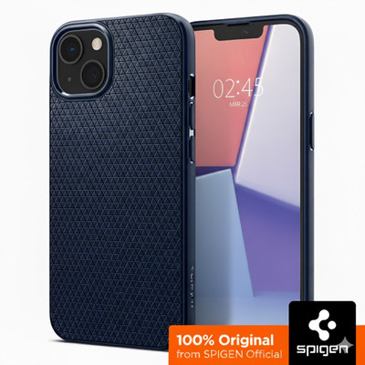 Spigen Liquid Air Back Cover for Apple iPhone 13(Blue, Grip Case, Pack of: 1)