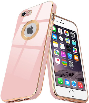 mobies Back Cover for Apple iPhone 6||Apple iPhone 6S(Pink, Gold, Camera Bump Protector, Silicon)