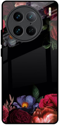 QRIOH Glass Back Cover for Vivo X90 Pro 5G(Multicolor, Grip Case, Pack of: 1)