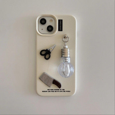 PEEPERLY Back Cover for iPhone 15 Pro Max Glowing Charm Light Bulb Sparkling Trinket Case(White, 3D Case, Pack of: 1)