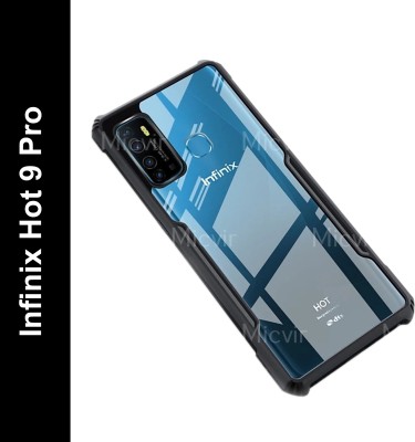 Micvir Back Cover for Infinix Hot 9(Transparent, Black, Shock Proof, Pack of: 1)