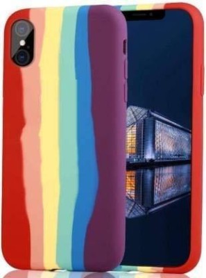COVERLY Back Cover for Apple iPhone XS Max, Rainbow Silicone Gel Soft Microfiber Cover for- iPhone XS Max (Red)(Red, Grip Case, Silicon, Pack of: 1)