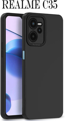 ROADWAY Back Cover for Full Black-Realme C35/Realme Narzo 50A Prime back cover|(Black, Shock Proof, Silicon, Pack of: 1)
