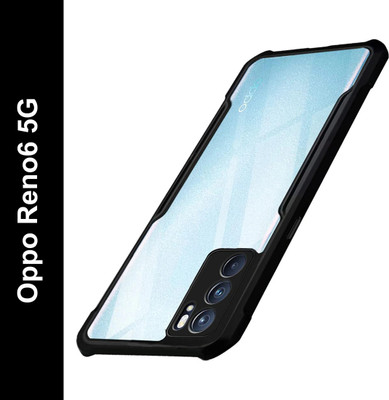 Micvir Back Cover for Oppo Reno6 5G(Transparent, Black, Shock Proof, Pack of: 1)