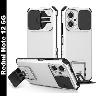 Moshking Back Cover for Redmi Note 12 5G Slide Camera Case | Heavy Military Grade 360° Protection Phone Case(White, Black, Pack of: 1)