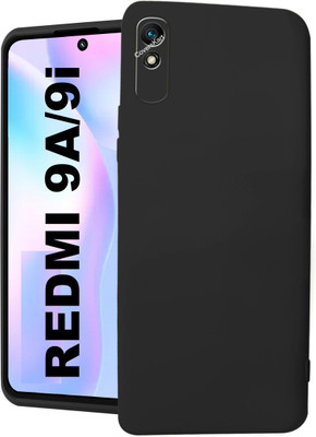 Coverskart Liquid Silicone Back Cover for Redmi 9i / Redmi 9A, Silky-Soft Touch Full Body Protection Shockproof Case(Black, Camera Bump Protector, Silicon, Pack of: 1)