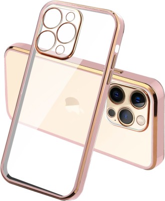 KARWAN Back Cover for Apple iPhone 12 Pro(Pink, Gold, Transparent, Shock Proof, Silicon, Pack of: 1)