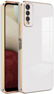 ANTICA Back Cover for Vivo Y20 |View Electroplated Chrome 6D Case Soft TPU(White, Dual Protection, Silicon, Pack of: 1)
