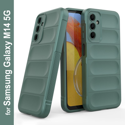 GLOBAL NOMAD Back Cover for Samsung Galaxy M14 5G(Green, Grip Case, Silicon, Pack of: 1)