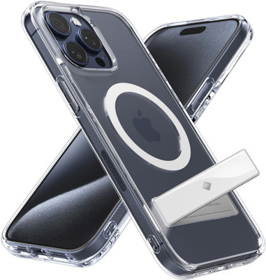Caseology Back Cover for Apple iPhone 15 Pro(Transparent, White, Stand, Pack of: 1)