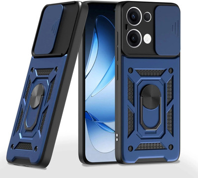 KIVANO LUXE Back Cover for Oppo K13 5G|D10 Tough Armor|Sliding Camera Shield|Ring Holder|Kickstand(Blue, Rugged Armor, Pack of: 1)