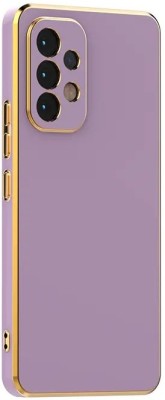 Apurb store Back Cover for Samsung Galaxy A73 5G Luxury Square Plating Case Solid Color Soft Silicone Back Cover(Purple, Shock Proof, Silicon, Pack of: 1)