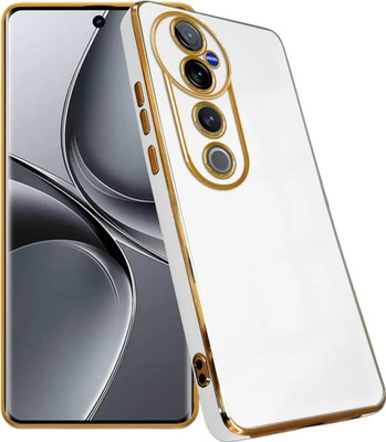 RESOURIS Back Cover for vivo V40 5G, vivo V40 Pro 5G, vivo T3 Ultra 5G(White, Gold, Camera Bump Protector, Silicon, Pack of: 1)