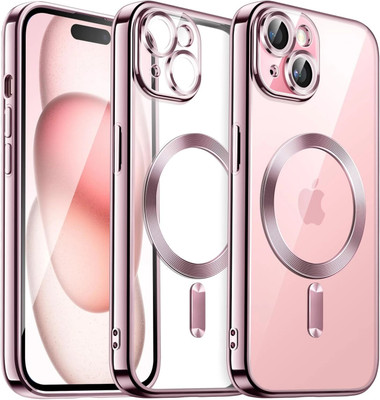 Plugtech Back Cover for Apple iPhone 15 Plus(Pink, Magnetic Case, Silicon, Pack of: 1)