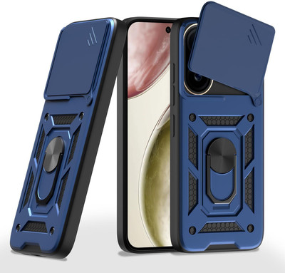 AIBEX Back Cover for Vivo V60E 5G / Vivo T4 Pro 5G / Vivo V60 5G|D10 Tough Armor|Sliding Camera Shield|Kickstan(Blue, Rugged Armor, Pack of: 1)