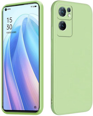 Coverskart Liquid Silicone Back Cover for Oppo Reno 7 5G, Silky-Soft Touch Full Body Protection Shockproof Case(Green, Camera Bump Protector, Silicon, Pack of: 1)