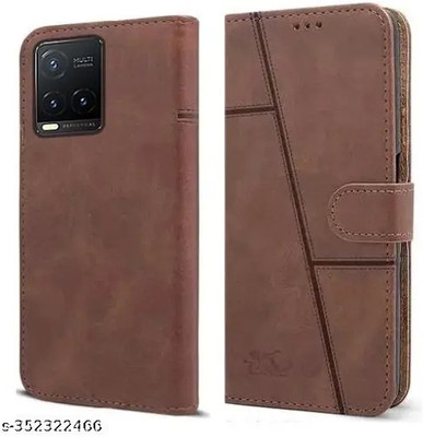 Acessorisehub Back Cover for Flip Brown Vivo Y21E 5G(Brown, Waterproof, Pack of: 1)