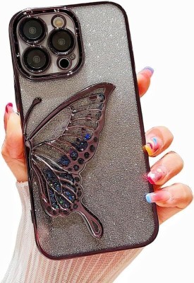 Mintzz Back Cover for APPLE IPHONE 11 PRO MAX, Luxury Butterfly Glitter Girls Cover(Black, Electroplated, Pack of: 1)