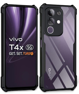 Flipkart SmartBuy Back Cover for vivo T4x 5G(Black, Transparent, Dual Protection, Pack of: 1)