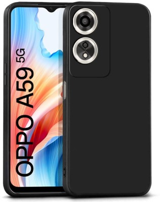 Bigil Back Cover for OPPO A59 5G, Plain Candy Case with Camera Protection(Black, Flexible, Pack of: 1)